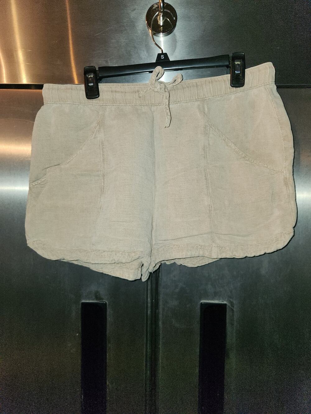 C&C California Linen Shorts Women's Size XL Tan Drawstring Casual